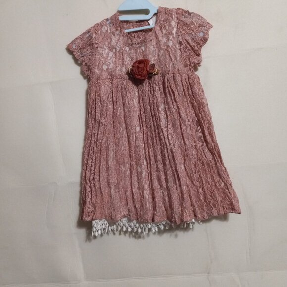 JOY KID   DUSTY PINK LITTLE GIRL DRESS - Picture 1 of 8